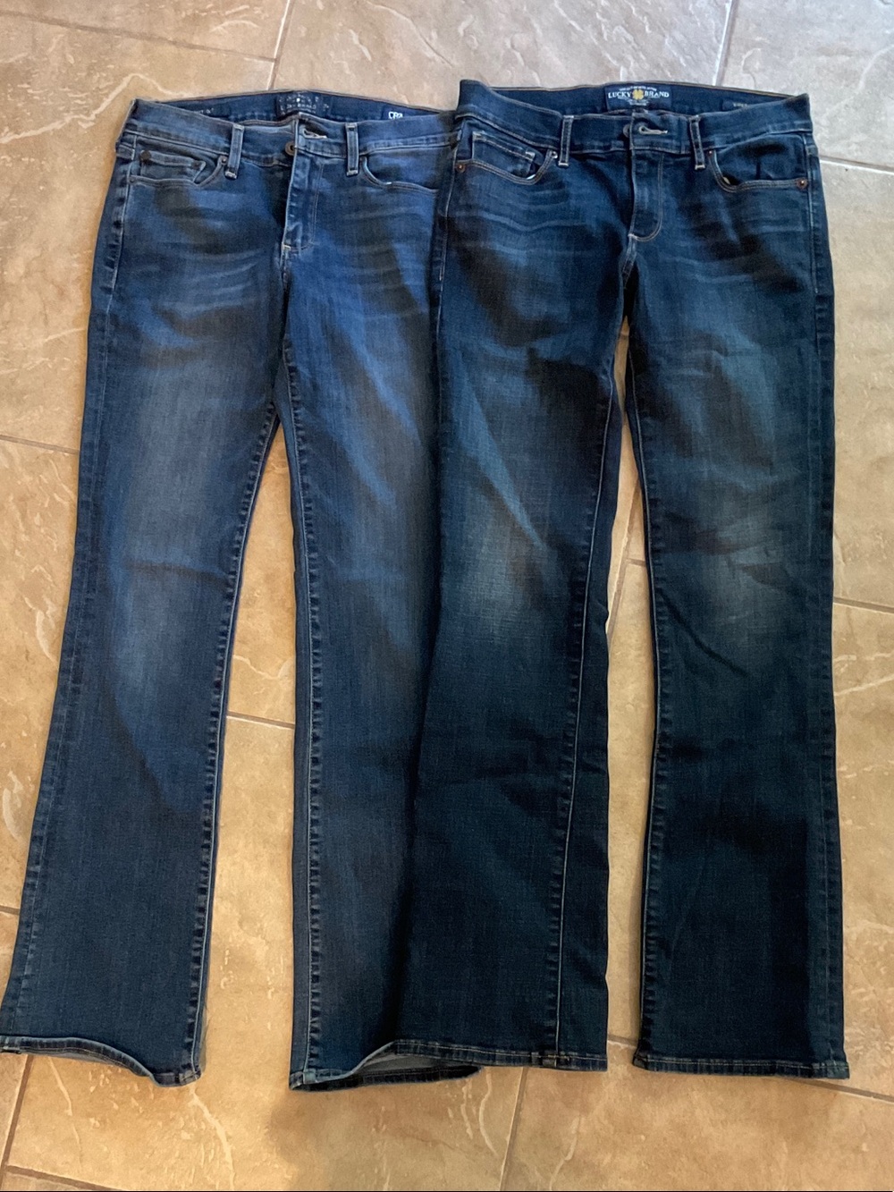 Lucky Brand Women's Dark Blue Bootcut Jeans- 2 pair